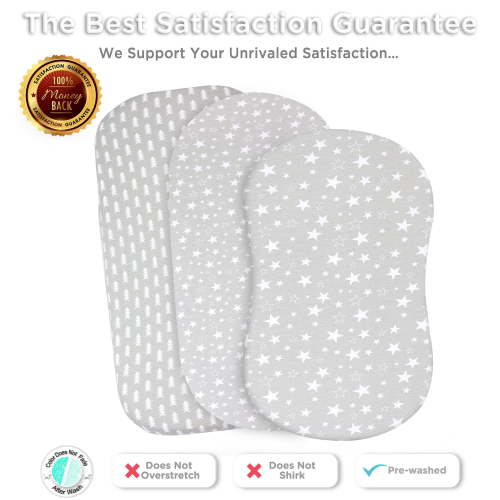 Bublo Baby Bassinet Sheet Set – 2 Pack - Keep Baby Happily Sleeping in Cold & Hot Weather w/ Ultra-Soft Universal Fitted Jersey Cotton Bassinet Sheets