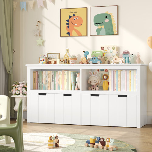 Wade Logan® Bayze Bookcase with Removable Drawers, White & Reviews | Wayfair