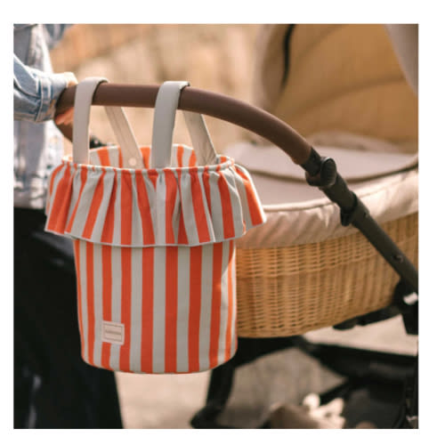 Basket Stripes - Coral + Aqua · Minicoton