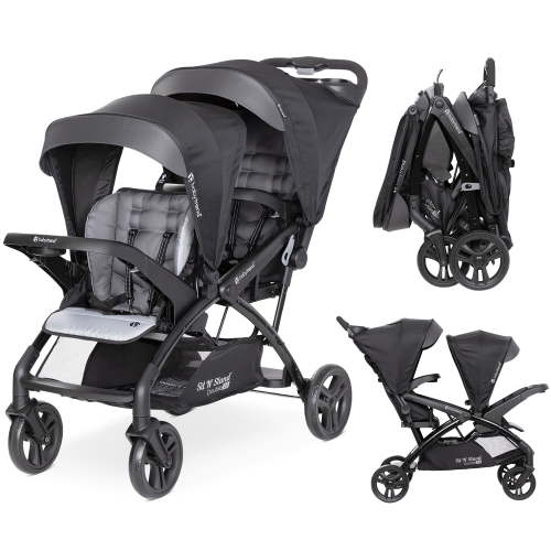 Baby Trend Sit N' Stand Double Stroller 2.0 DLX, 5-Point Harness, Open Box, Stormy