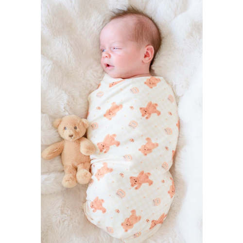 Oversized Swaddle in Honey Bears | Caden Lane