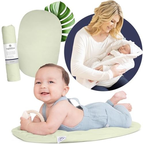 Multifunctional Simple Newborn Holding & Feeding Baby Support Pillow | Clean Infant Tummy Time Mat (Original, Sage Green)