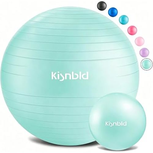 kisnbld Exercise Ball, Extra Thick Yoga Ball for Home Workout & Stability