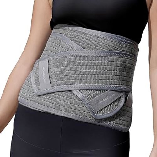 Coolweave Postpartum Belly Band for C-Section Recovery, Breathable Maternity Abdominal Binder with Ergonomic Back Support, Adjustable Belly Wrap for Post Surgery Recovery, Waist & Core
