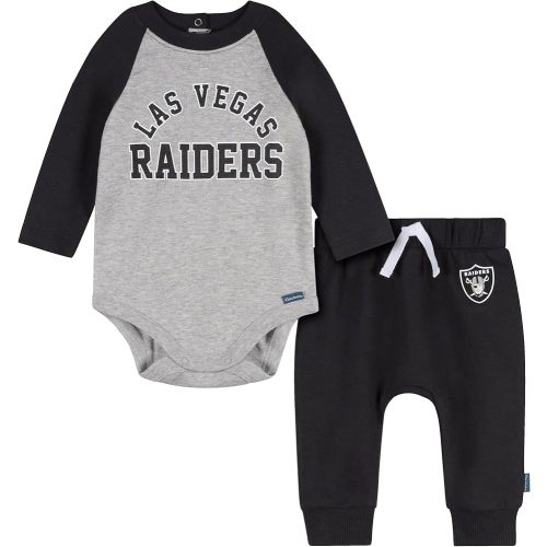 Gerber Baby NFL Onesie Bodysuit and Jogger Set, Raiders, 0-3 Months