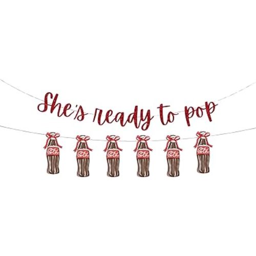 She's Ready to Pop Baby Shower Banner + Garland Soda Theme