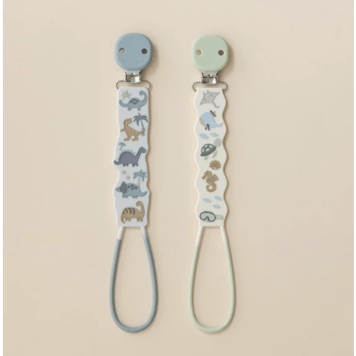 Beadless Silicone Pacifier Clip Set (2-Pack)