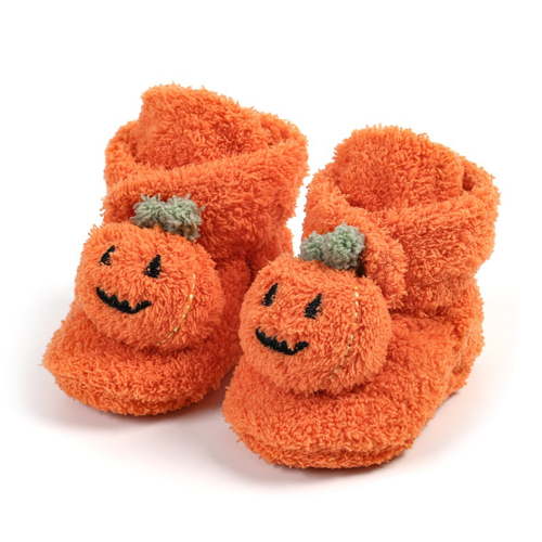 Baby Sweetie Newborn Baby Warm Winter Booties Halloween Pumpkin Booties Fleece Slippers Soft First Walker Crib Shoes