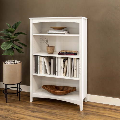 Shaker Style Bookcase - 48"H - White Finish