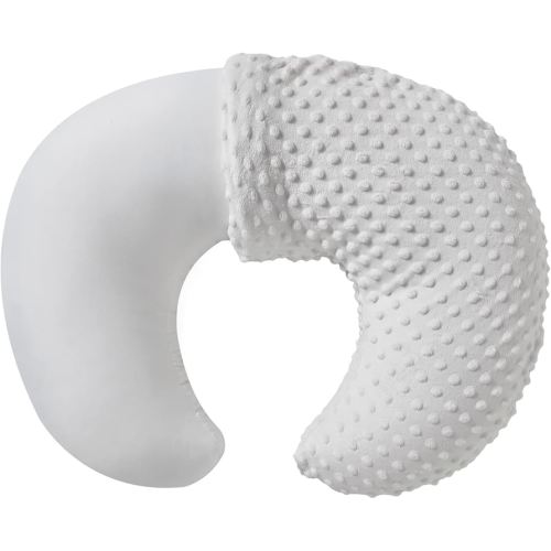 Nursing Pillow and Positioner with Cover for Breastfeeding and Bottle Feeding, Propping Baby, Tummy Time, Baby Sitting Support, Awake-Time Support (White, 22" x 17.7" x 5.9")