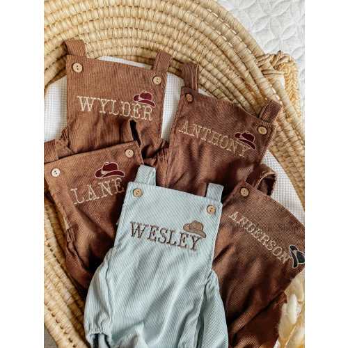 My First Rodeo, Wild One First Birthday Outfit, Cowboy Hat Embroidered Overalls, Personalized Name, Western Country Romper, Baby Boy, Girl