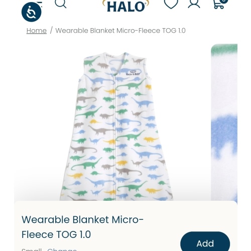 Dino Micro-Fleece Baby Swaddle L | HALO