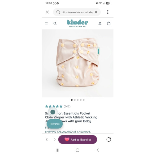 Solid Color: Essentials Pocket Cloth Diaper with Athletic Wicking Jersey, Grows with your Baby