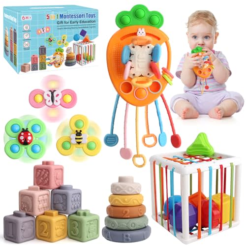 Vinlon Montessori Toy Set for Toddler Aged 6+ Month -Sensory Fine Motor Skill Learning Toys for Baby Boys Girls. Easter Basket Stuffers Valentine's Day Gift for 1 2 Years Old