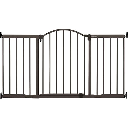 Ingenuity Decorative Extra Wide Baby Gate & Dog Gate, 44"-72" Wide, 36" Tall, Hardware or Pressure Mounted, Install in Hallways, Bottom of Stairs, or Large Openings - Bronze