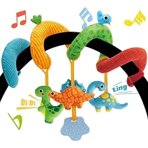 hahaland Car Seat Toys for Babies 0-6 Months Boy Stroller Toy Dinosaur