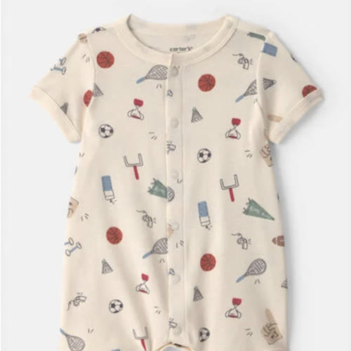 Baby Sports Short-Sleeve Romper - Ivory | Carter's