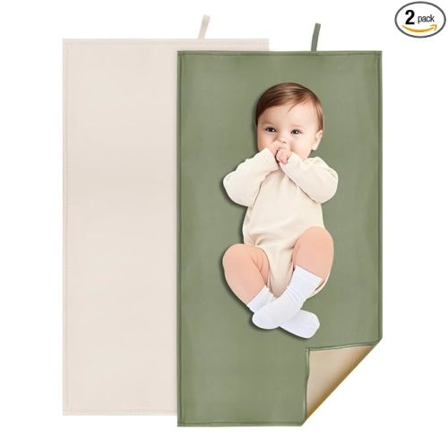 2 Pack Diaper Changing Mat for Baby, Portable Baby Changing Pad for Travel or Home, Wipeable Mat Fits Perfectly in Diaper Bag (67-14)