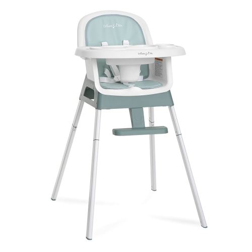 Dream On Me Curio Sit N Seek 3 in 1 Convertible Baby High Chair in Solid Mint, Removable and Adjustable Tray, Portable High Chair, Adjustable Legs, Detachable Footrest & 5 Point Safety Harness