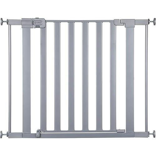 Safety 1st Walk Through Baby Gate with Door, Adjustable Pressure Mount Lift, Dog Gates, Fits 29"-38" Wide, 1-Pack, Silver