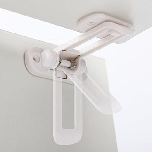11Pcs Upgraded Cabinet Locks Baby Proofing -Invisible Foldable baby proofing cabinets-child locks for cabinets and drawers Easy Installation/No Need for Drilling (white-11)