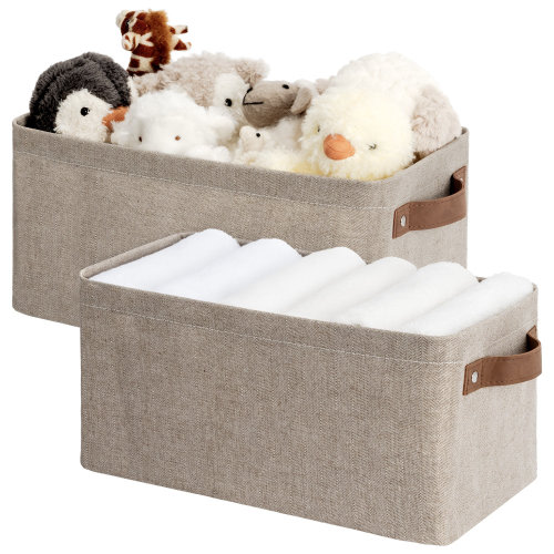 StorageWorks Bridgnorth StorageWorks Narrow Storage Bins, Small Baskets for Organizing, Long Storage Basket with Handles, Fabric Storage Bins for Shelf,2-Pack & Reviews | Wayfair