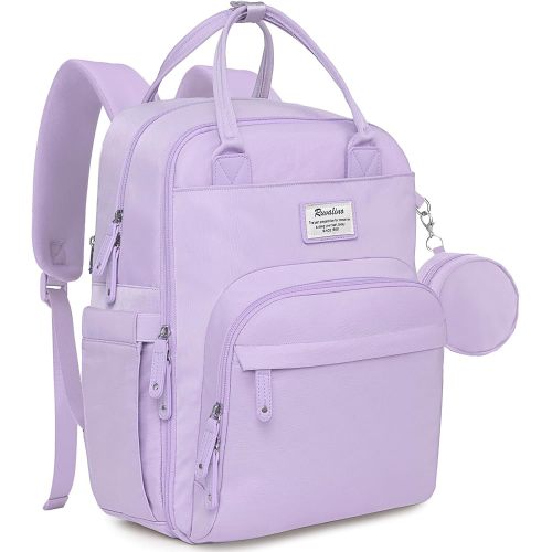 RUVALINO Diaper Bag Backpack, Multifunction Travel Pack Maternity Baby Changing Bags, Large Capacity, Waterproof, Taro Purple