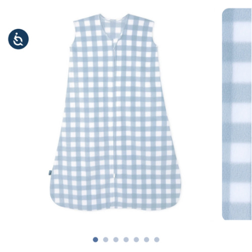 Blue Gingham Micro-Fleece Sleep Sack | Small | HALO