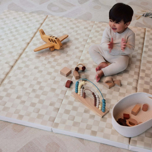 Tumbling Mat - Checker Almond