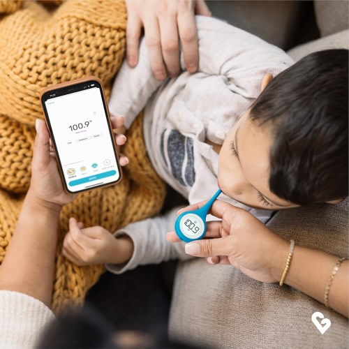 Kinsa QuickCare Smart Digital Thermometer with Smartphone App & Health Guidance - Blue