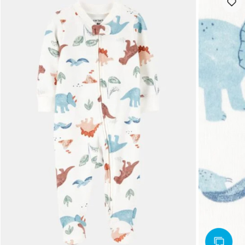 Baby Boy Dinosaur 2-Way Zip Cotton Sleep & Play Pajamas | Carter's