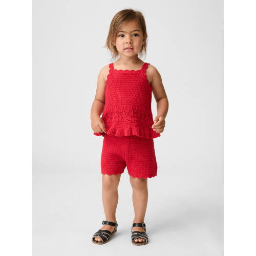 Baby & Toddler Crochet Scalloped Pull-On Shorts