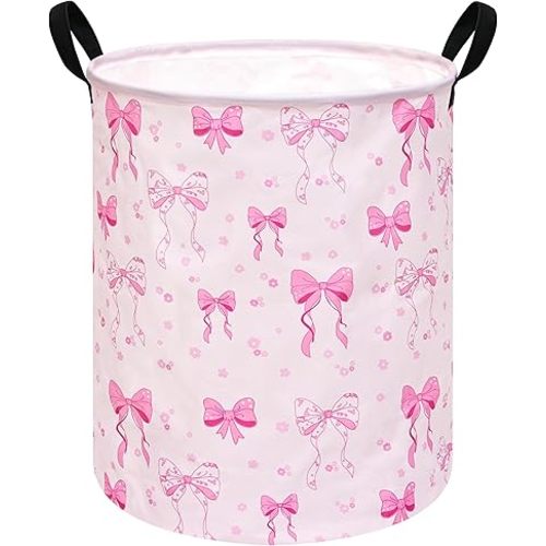 Round Laundry Gift Basket Storage Hamper Clothes Storage Basket Organizer Bin with Handles for Nursery Room