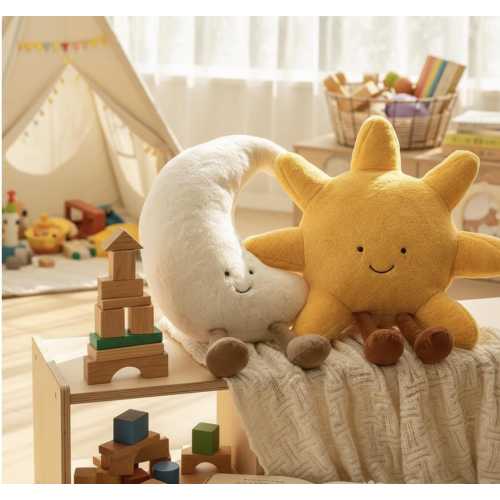 Sun and Moon Plush Set – Nursery Decor, Romantic Gift