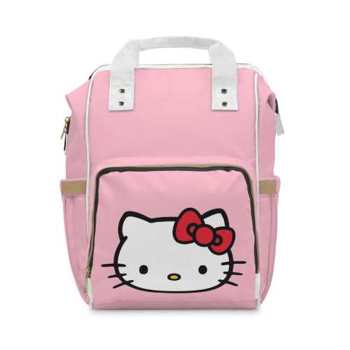 Hello Kitty Multifunctional Diaper Backpack, Cute Cartoon Character Design for Moms, Baby Shower Gift, Nursery Organizer Bag, Travel Diaper