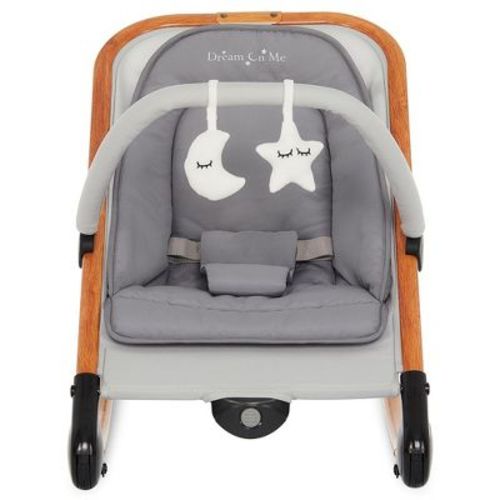Dream On Me Rock With Me 2-In-1 Rocker And Stationary Seat, Compact Portable Infant Rocker with Removable Toy Bar Rocking Chair