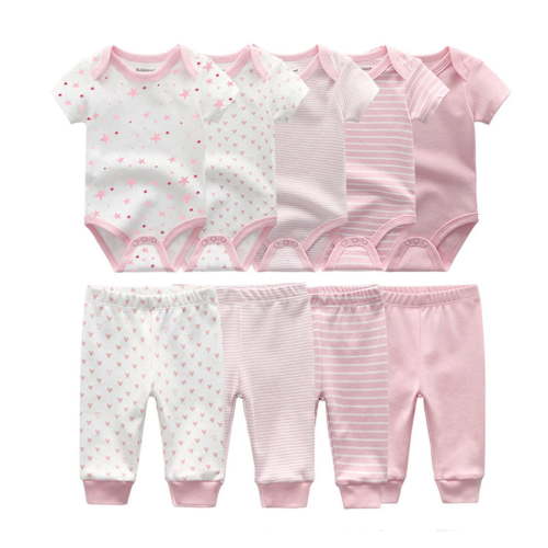 Falianni Baby Boy Girl Cotton Short Sleeve Bodysuit and Pants Gift Set, 9-Piece, Size:0-12M