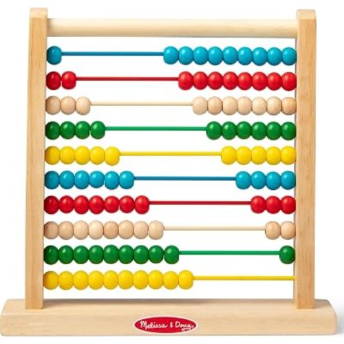 Melissa & Doug Abacus Classic Wooden Toy with 100 Colorful Beads