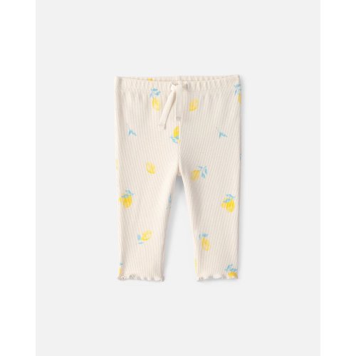 Baby Girl Lemon Rib Pants - Ivory | Carter's