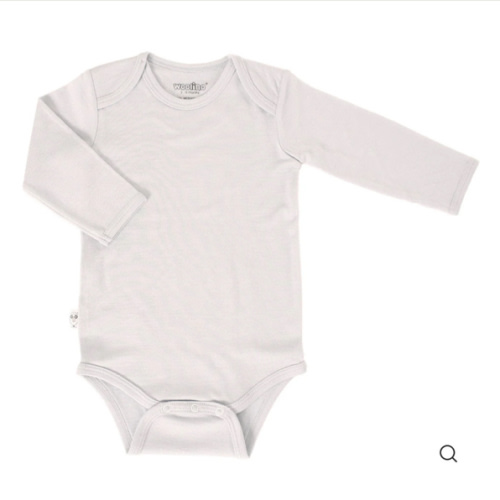 Baby Bodysuit, Long Sleeve, Merino Wool, Oat