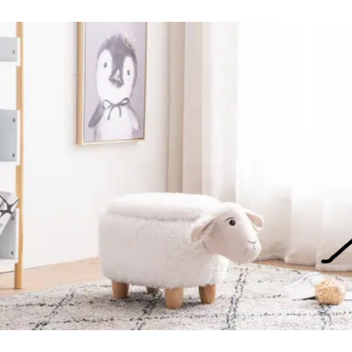 Animal Upholstered Storage Kids Ottoman - sheep