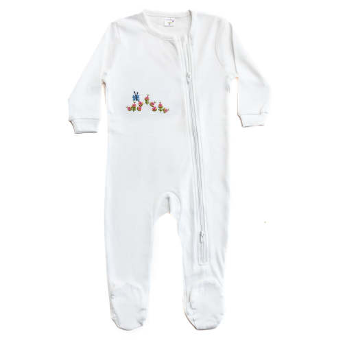 Baby Footie, Combed Cotton, Embroidered