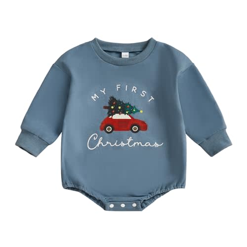 MERSARIPHY Baby Christmas Clothes Baby Boy Girl Sweatshirt Romper Santa Baby Romper Tops Fall Winter Outfits