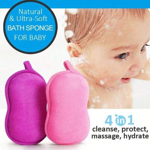 1/2pcs Super Soft Baby Bath Sponge - Baby Bathing Sponge - Infant Shower Sponge, For Baby Bath Time | SHEIN USA