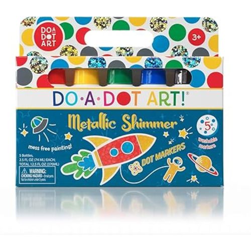 Kids Washable Dot Art Markers - New Metallic Shimmer Paint Daubers Non-Toxic For Children, Toddlers Preschool and Kindergarten Teachers The Original Dot Markers By Do A Dot Art!, Made in the USA