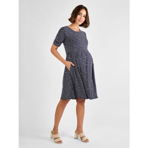 Jojo Maman Bébé Blue Double Layer Maternity & Nursing Jersey Dress