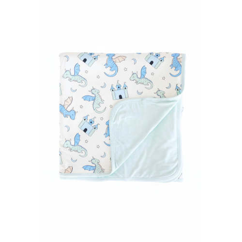 Dragon Adventure Double Sided Bamboo Blanket | Blue