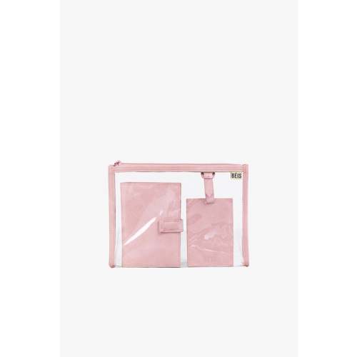 BÉIS 'The Passport & Luggage Tag Set' in Pink - Luggage Tag & Passport Holder Set in Pink