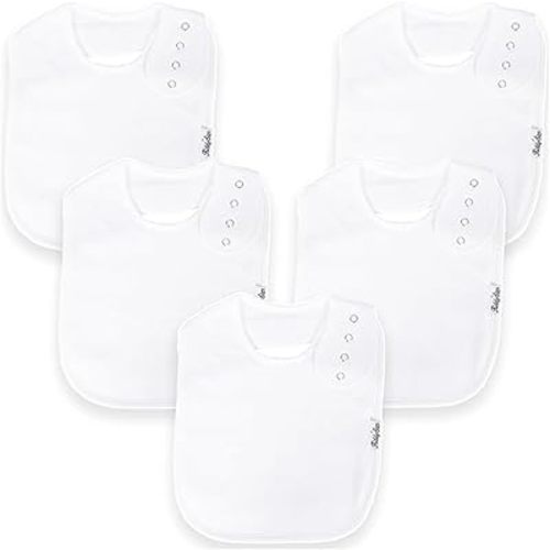 Baby Drooling Bibs, 5 Pack Organic Cotton Adjustable Teething Bib for Babies, Infants & Kids, Gift for Newborn