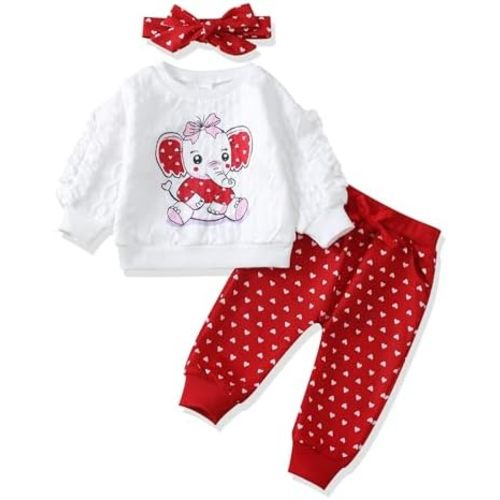 Renotemy Newborn Infant Baby Girl Clothes Outfits Fall Winter Long Sleeve Sweatshirts Pants Cute Baby Girl Outfits Set
